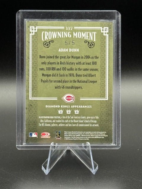 2005 Donruss Diamond Kings Signature Adam Dunn #337 5/5 - Curators Corner LLC
