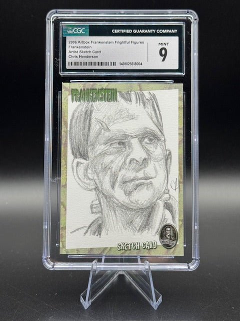 2006 Artbox Frankenstein Frightful Figures Chris Henderson Artist Sketch Card CGC 9 - Curators Corner LLC