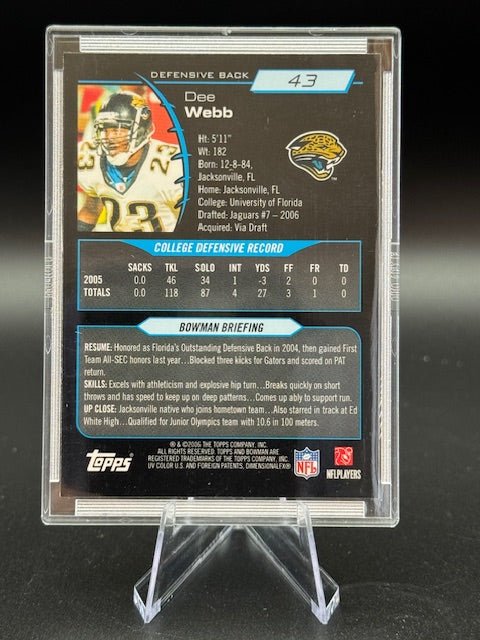 2006 Bowman Chrome Dee Webb Rookie Card Refractor - Curators Corner LLC