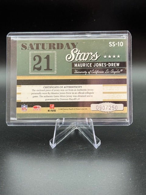 2007 Donruss Classics Saturday Stars Maurice Jones Drew Game Worn Material #SS10 Numbered 090/250 - Curators Corner LLC