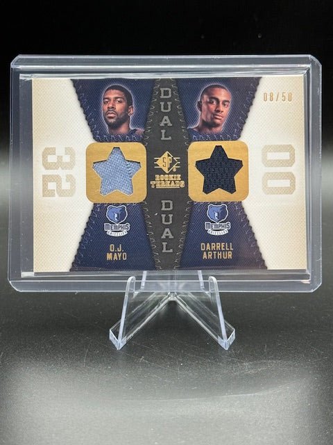 2008 - 09 Upper Deck Rookie Dual Threads OJ Mayo and Darrel Aurthur #RTD - AM Numbered 08/50 - Curators Corner LLC