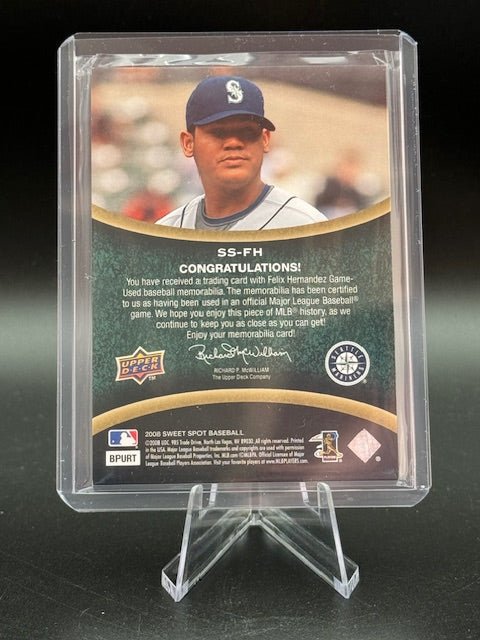 2008 Upper Deck Sweet Spot Sweet Swatch Memorabilia Felix Hernandez Card #SS - FH - Curators Corner LLC