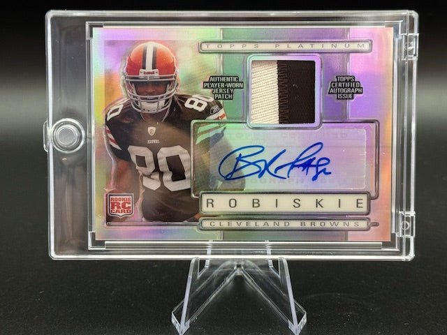 2009 Topps Platinum Brian Robiskie Rookie Card Auto + Jersey 207/300 - Curators Corner LLC