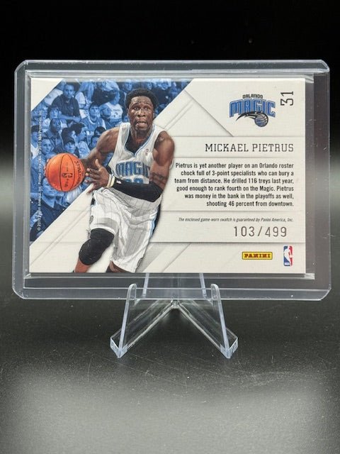 2010 - 2011 Panini Prestigious Pros Jersey Patch Mickael Pietrus #31 Numbered 103/499 - Curators Corner LLC