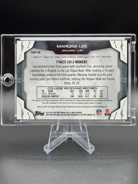 2014 Topps Finest Marqise Lee Relic Autograph 62/99 - Curators Corner LLC