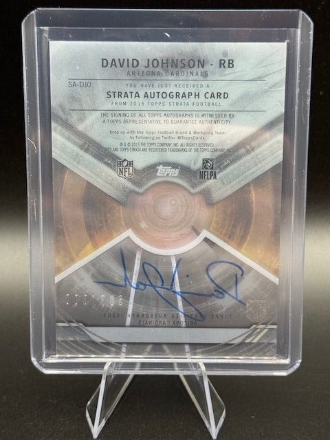2015 Topps Strata Autographs David Johnson Autograph Rookie Card #SAD - JO Numbered 607/800 - Curators Corner LLC