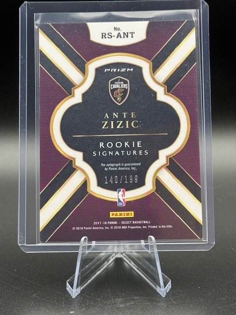 2017 - 18 Panini Select Rookie Signatures Ante Zizic Autograph Rookie Card #RS - ANT Numbered 140/199 - Curators Corner LLC