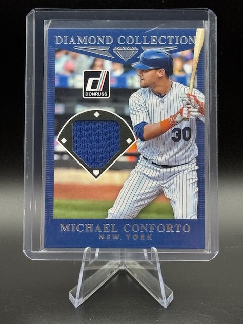 2017 Panini Donruss Diamond Collection Michael Conforto Player Worn Swatch Card #DC - MC - Curators Corner LLC
