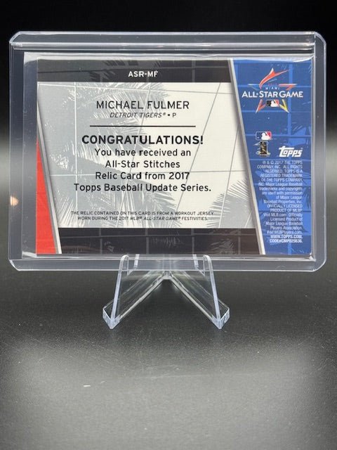 2017 Topps Update Series All - Star Stitches Michael Fulmer Player Worn Swatch Card #ASR - MF - Curators Corner LLC