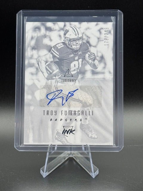 2018 Panini Luminance Troy Fumagalli Autograph Rookie Card #R1 - TRF Numbered 179/249 - Curators Corner LLC