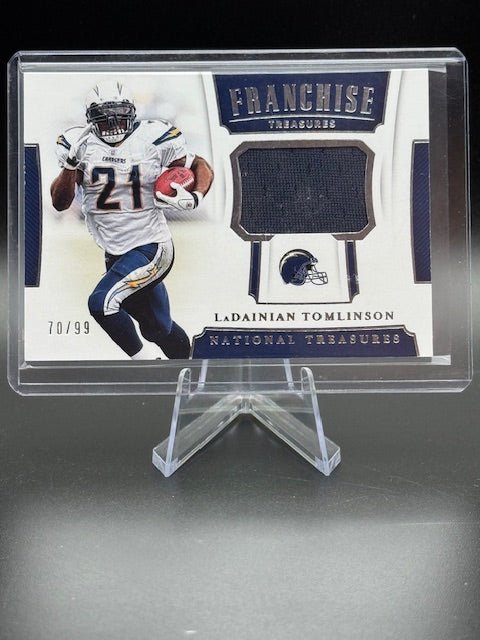2018 Panini National Treasures LaDainian Tomlinson Relic Card #FT - LT Numbered 70/99 - Curators Corner LLC