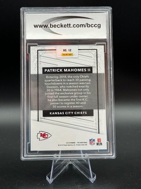 2019 Panini National Convention Patrick Mahomes II #12 Graded BCCG 10 Mint or Better - Curators Corner LLC