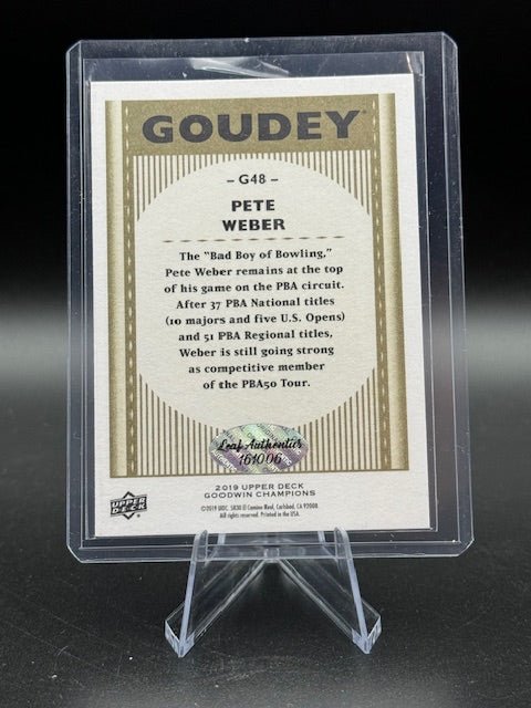 2019 Upper Deck Pete Weber Autograph Card Serial Numbered 161,006 - Curators Corner LLC