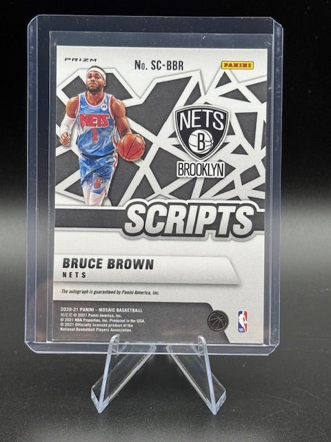 2020 - 21 Panini Mosaic Script Silver Bruce Brown Autograph Card #SC - BBR - Curators Corner LLC