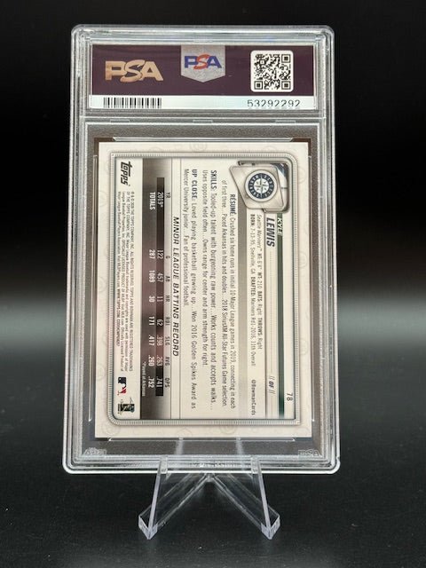2020 Bowman Rookie Card Kyle Lewis #78 PSA 10 Gem Mt - Curators Corner LLC