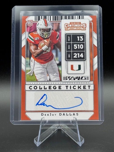 2020 Panini Contenders Draft Picks DeeJay Dallas Autograph Rookie Card #225 - Curators Corner LLC