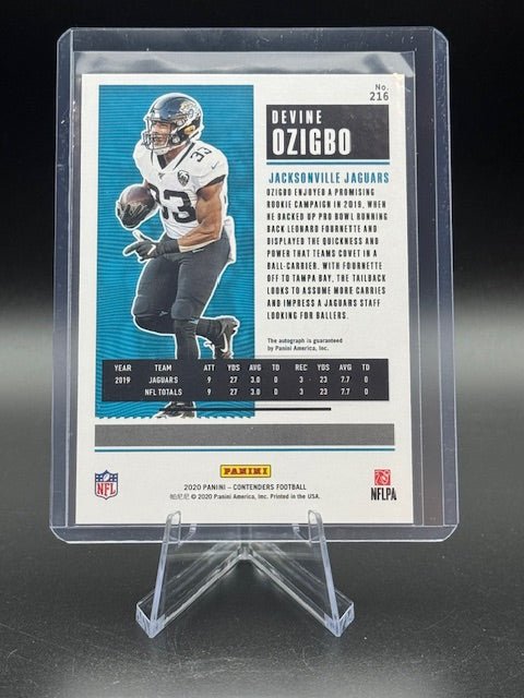 2020 Panini Contenders Football Rookie Ticket Devine Ozigbo Autograph Card #216 - Curators Corner LLC