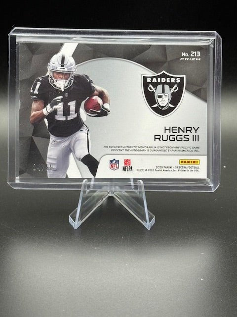2020 Panini Spectra Prizm Henry Ruggs III Signature and Game Worn Patch Card #213 84/99 - Curators Corner LLC