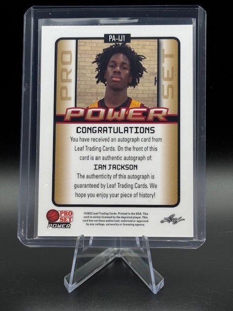 2021 - 22 Leaf Pro Set Ian Jackson Autograph Rookie Card #PA - IJ1 - Curators Corner LLC