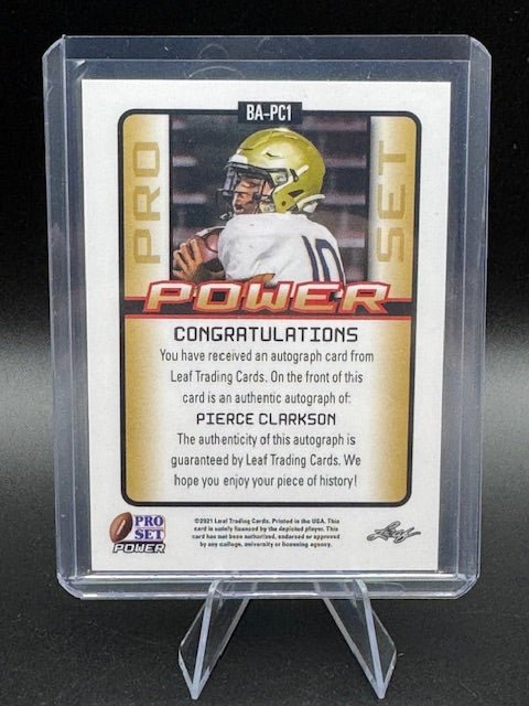 2021 Leaf Pro Set Power Pierce Clarkson Autograph Rookie Card #BA - PC1 - Curators Corner LLC
