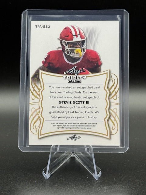 2021 Leaf Trinity Stevie Scott III Rookie Autograph Card #TPA - SS3 Numbered 19/50 Turquoise - Curators Corner LLC