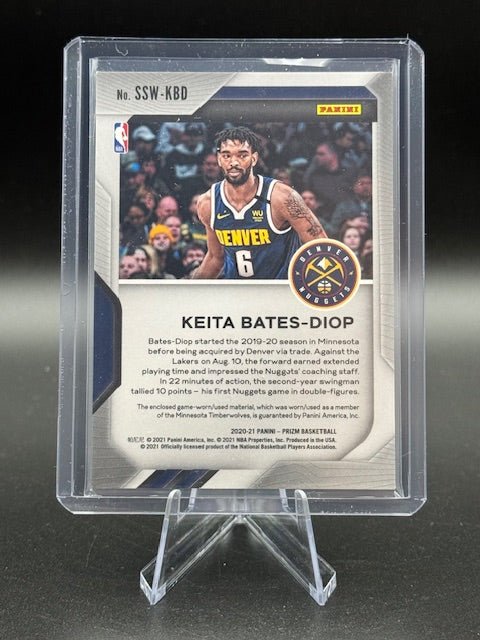 2021 Panini Prizm Sensational Game Worn Patch Keita Bates - Diop Card #SSW - KBD - Curators Corner LLC
