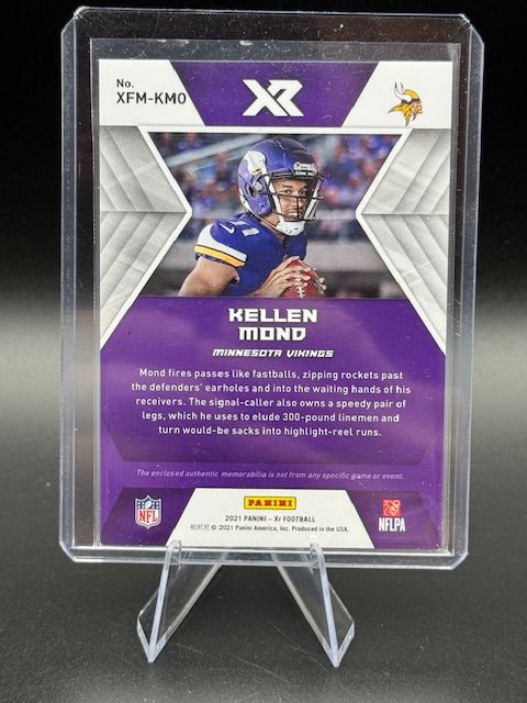 2021 Panini XR X - Factor Materials Kellen Mond Player Worn Swatch Card #XFM - KMO Numbered 40/75 - Curators Corner LLC