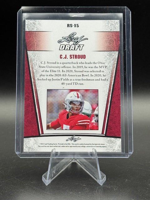 2022 Leaf Draft C. J. Stroud RS - 15 - Curators Corner LLC