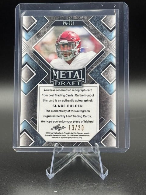 2022 Leaf Metal Draft Portrait Autograph Slade Bolden #PA - SB1 Numbered 13/20 - Curators Corner LLC
