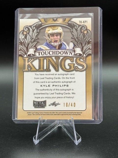 2022 Leaf Metal Draft Touchdown Kings Kyle Philips Autograph #TK - KP1 Numbered 18/40 - Curators Corner LLC