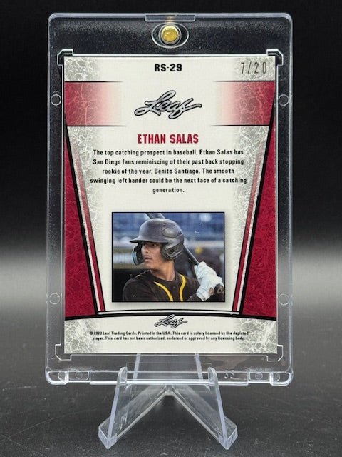 2022 Leaf Rookie Ethan Salas Numbered 7/20 - Curators Corner LLC