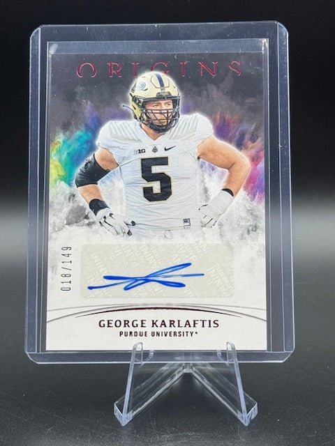 2022 Panini Chronicles Origins Draft Picks George Karlaftis Autograph Rookie Card #OA - GKA Numbered 018/149 - Curators Corner LLC