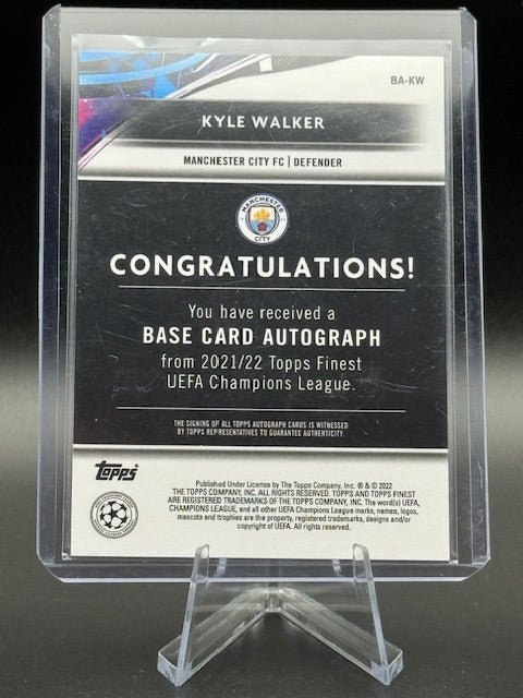 2022 Topps Finest Kyle Walker Autograph Issue BA - KW - Curators Corner LLC