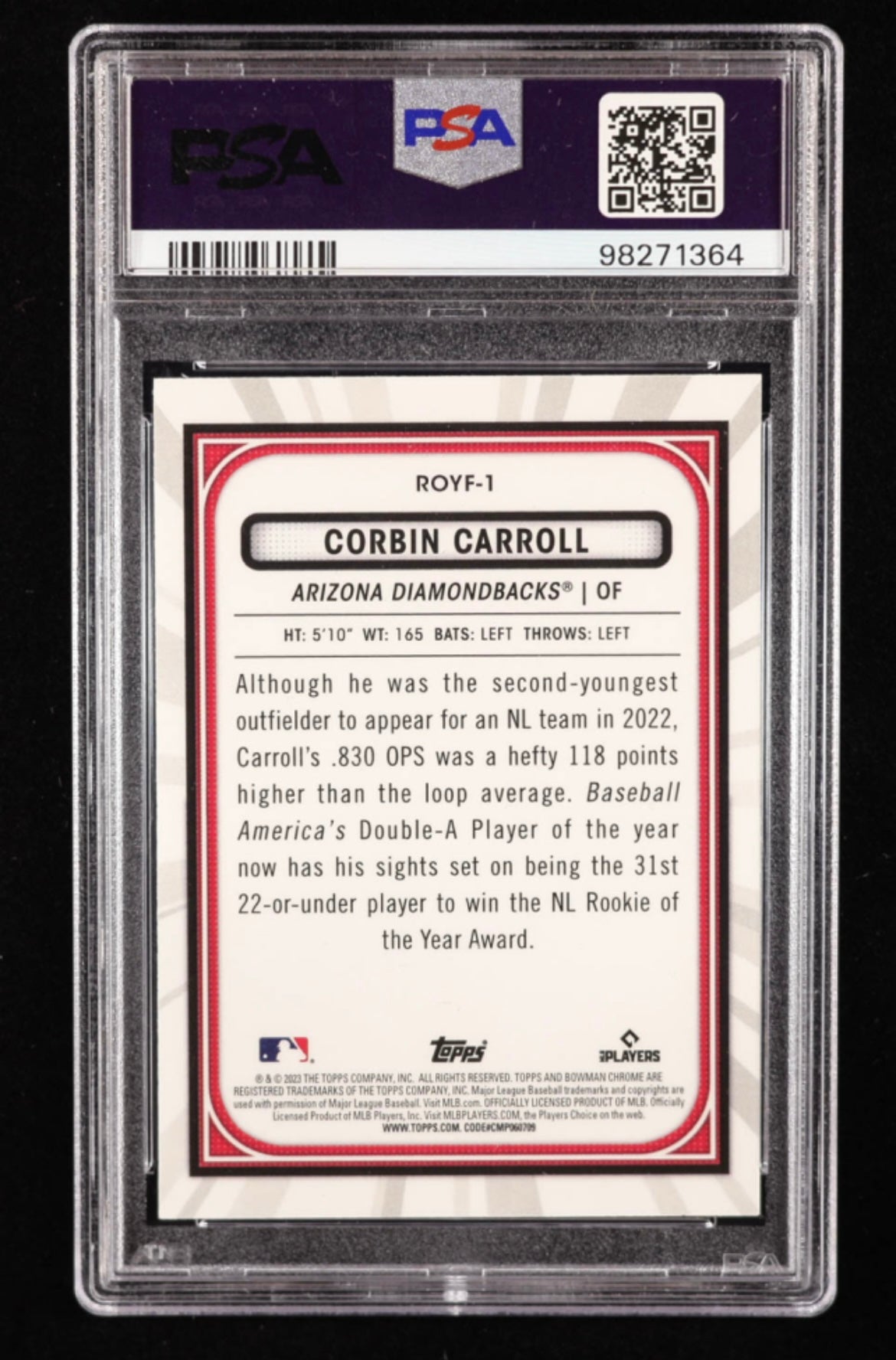 2023 Bowman Chrome Corbin Carroll Signed Rookie Card - Curators Corner LLC