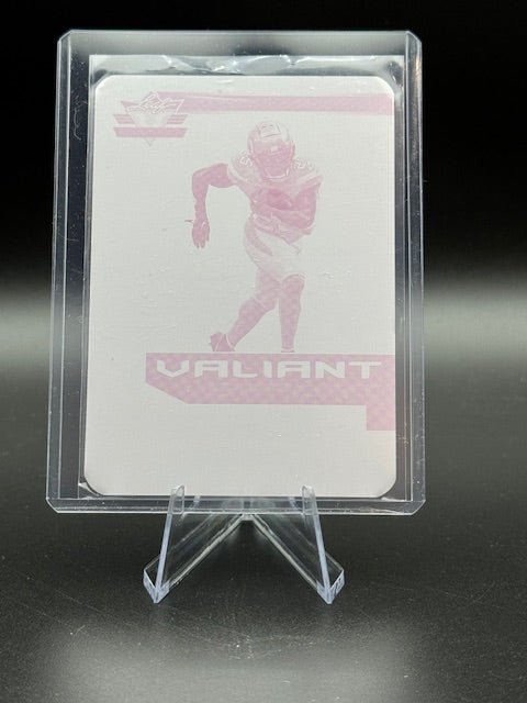 2023 Leaf Eclectic Football Israel Abanikanda Magenta Print Used Plate for Card #VE - IA1 Numbered 1/1 - Curators Corner LLC