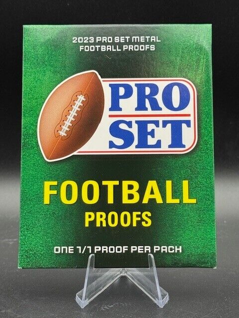2023 Leaf Pro Set Metal Football Proofs Pack 1/1 proof card per pack - Curators Corner LLC