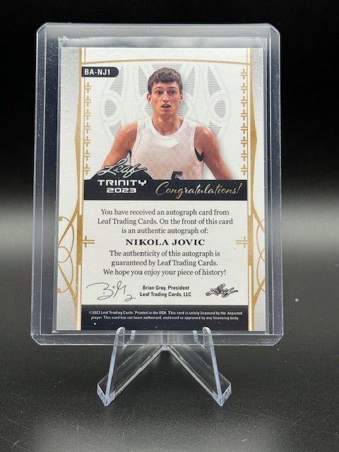 2023 Leaf Trinity Nikola Jovic Signature Rookie Card BA - NJ1 #30/35 - Curators Corner LLC