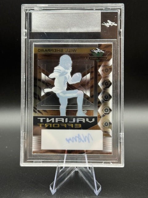 2023 Leaf Valiant Effort Will Sheppard Autograph Clear Pre - Production Proof Tiger Stripe 1/1 - Curators Corner LLC