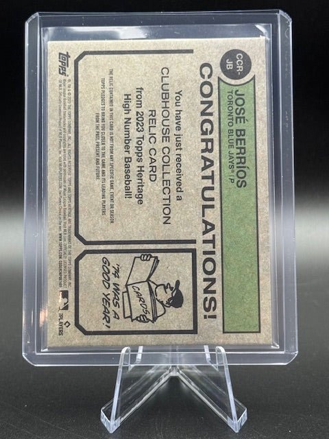 2023 Topps Heritage Clubhouse Collection Game Used Memorabilia Jose Berrios #CCR - JB - Curators Corner LLC