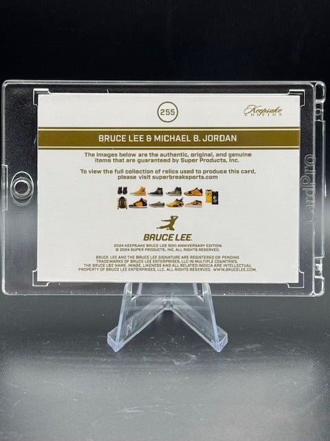 2024 Bruce Lee Keepsake Edition Bruce Lee/Michael B Jordan Dual Relic #255 - Curators Corner LLC