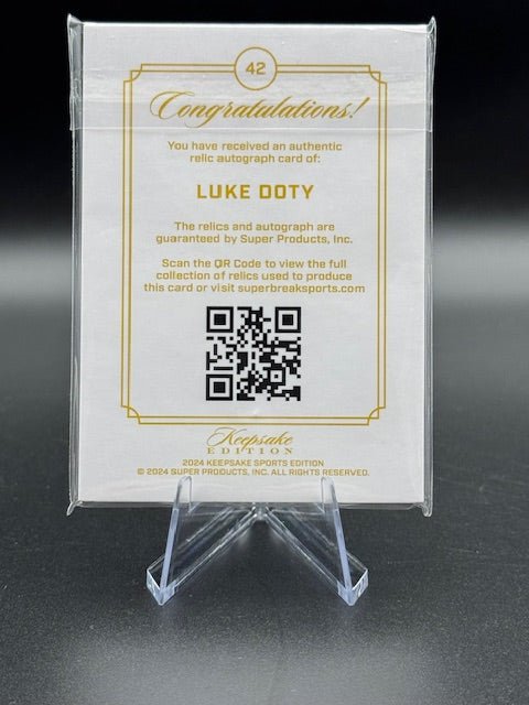 2024 Keepsake Edition Luke Doty Gem Patch Auto Numbered 58/75 - Curators Corner LLC