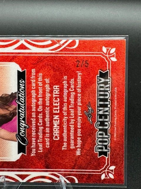 2024 Leaf Metal Pop Century Scripted Carmen Electra Chrystal Purple #SC - CE2 2 OF 5 - Curators Corner LLC