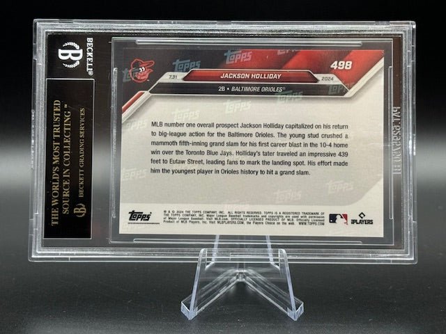 2024 Topps Now Jackson Holliday Rookie Card Grand Slam #498 BGS Black 10 - Curators Corner LLC