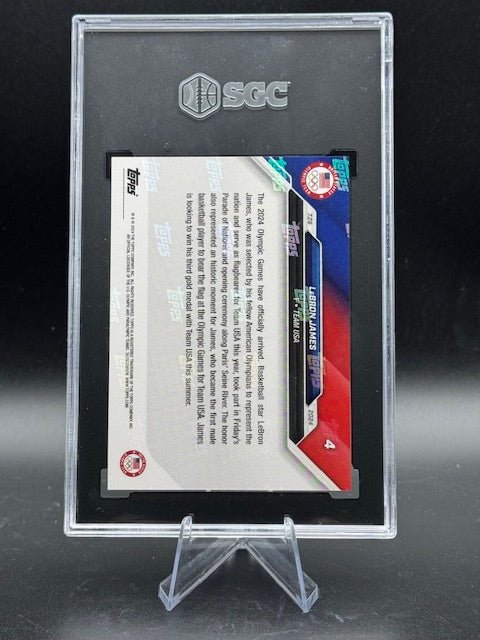 2024 Topps Now Olympics #4 LeBron James (SGC 10) - Curators Corner LLC
