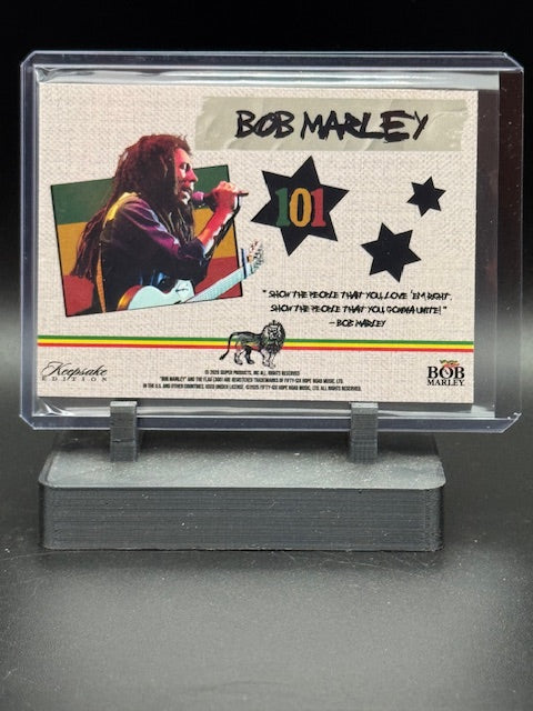 2025 Bob Marley Keepsake Relic Card 101 (Minor Production Flaw)