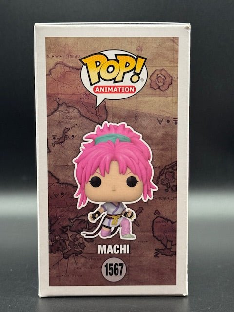 Abby Trott Signed "Hunter X Hunter" #1567 Machi Funko Pop! Vinyl Animation Figure With Quote & Character Name Inscriptions (JSA) - Curators Corner LLC