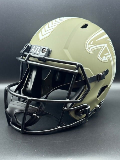 Andre Rison Signed and Inscribed Salute To Service Falcons Replica Speed Helmet - Curators Corner LLC