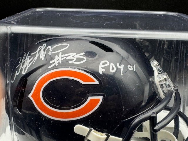 Anthony Thomas Signed and Inscribed Bears Mini Helmet - Curators Corner LLC