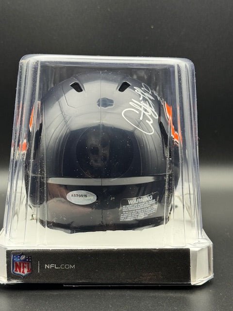 Anthony Thomas Signed and Inscribed Bears Mini Helmet - Curators Corner LLC
