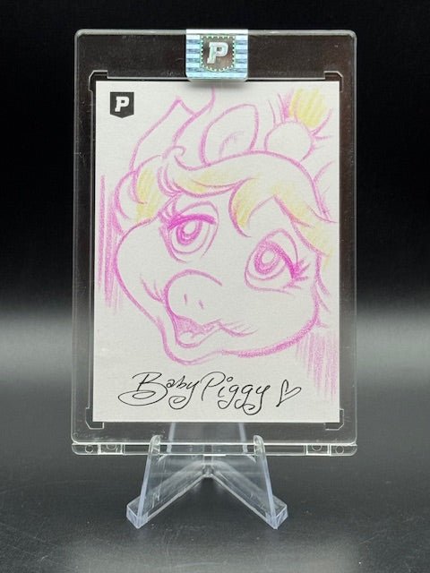 Baby Piggy Muppet Babies Original Sketch Card Signed by Guy Gilchrist - Curators Corner LLC